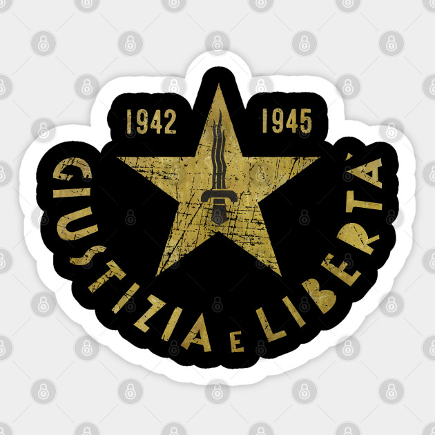Giustizia e Liberta Vintage Gold Giustizia E Liberta Sticker